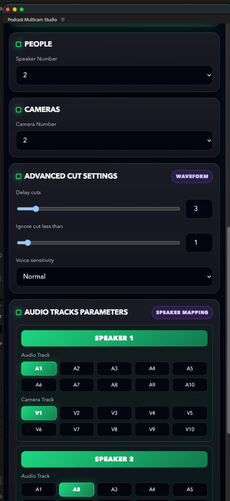Podcast Multicam Studio Settings