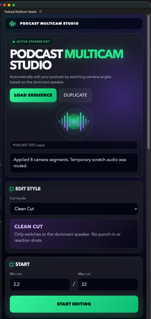 Podcast Multicam Studio Interface